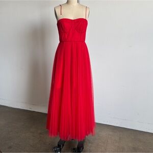 $595 NWT Monique Lhuillier Tulle Fit and Flare Dress Sz 4
